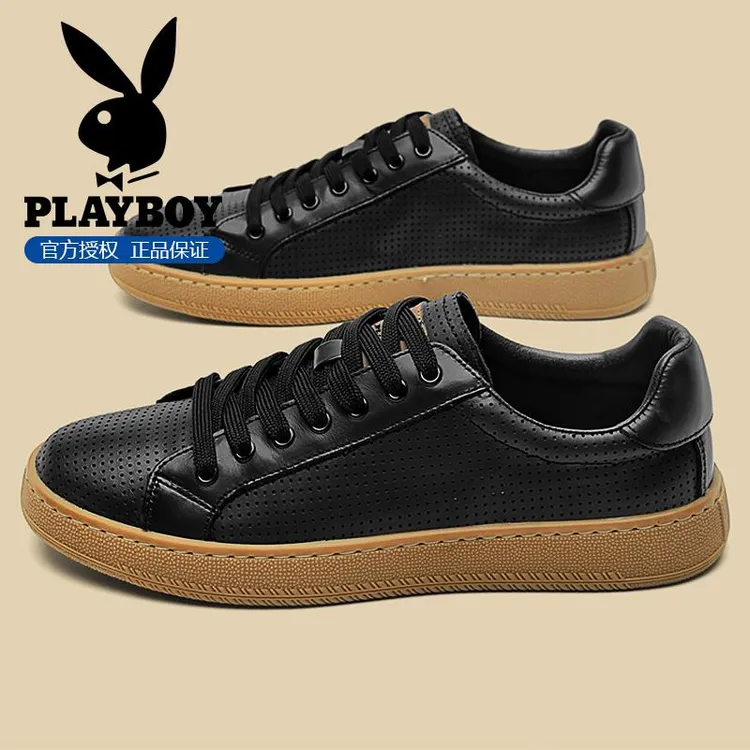 花花公子男鞋2025新款秋季防滑工作上班休闲鞋男耐磨黑色软底板鞋