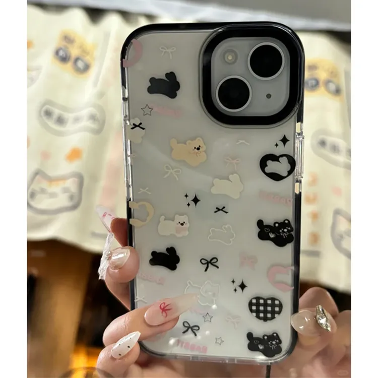 治愈系满屏小动物适用苹果16promax手机壳iPhone15透明14防摔1312