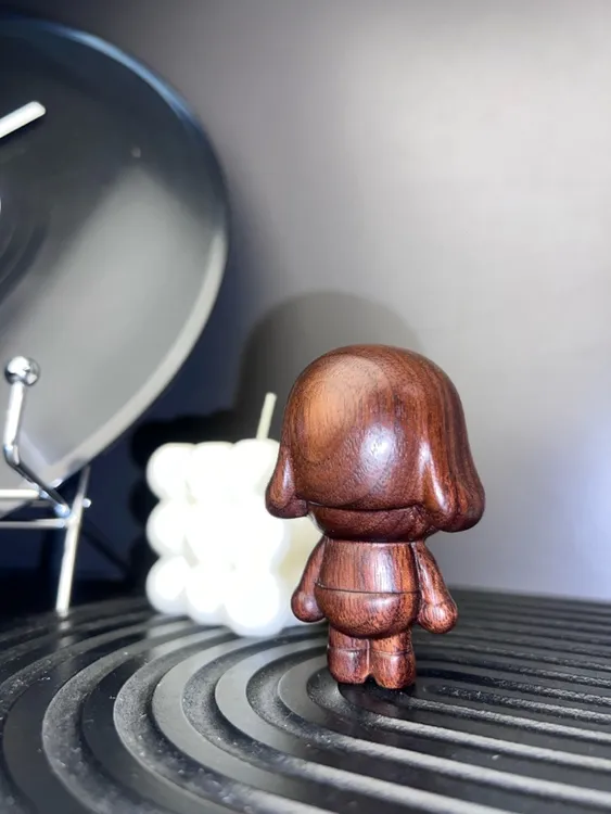 可以手盘包浆木雕手办复古哭娃可爱工艺品雕塑手把件创意手工简约