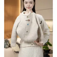 女童针织套头毛衣2025秋冬慵懒风韩版宽松上衣假两件百搭亲子装