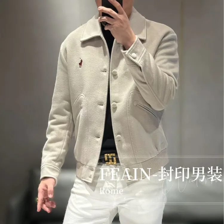 【100%羊毛】拉*夫方向高端男士全羊毛立体裁剪小夹克6818