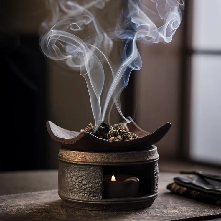 粗陶复古焙茶炉陶瓷茶叶提香器蜡烛加热烤茶炉醒茶家用茶道配件