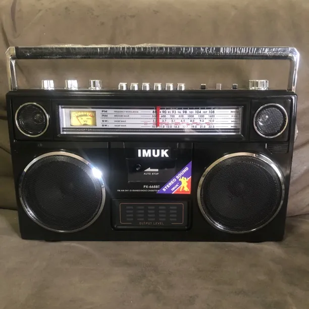 IMUK益慕科立体声复古录音机怀旧磁带收录机便携式USB蓝牙音响