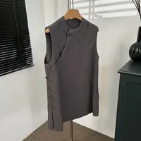 【老头女装定制】 莱赛尔新中式国风盘扣无袖背心坎肩 X-25120