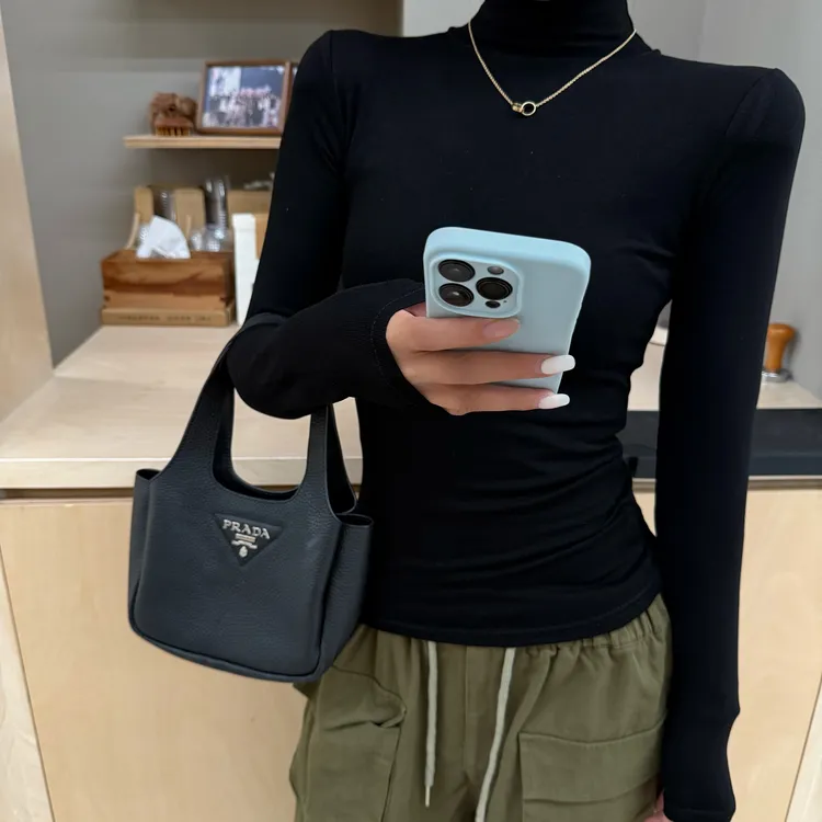 半高领打底衫女长袖t恤秋冬新款修身显瘦基础款白色内搭紧身上衣