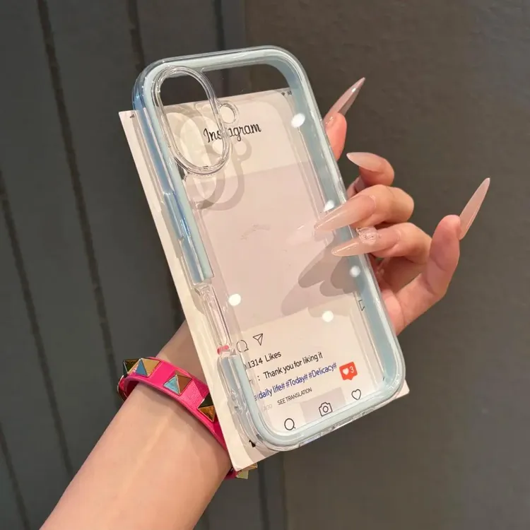 奥菲顿高颜值蓝色透色适用iPhone16手机壳苹果15华为vivo小米oppo