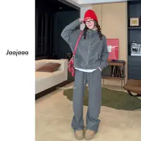 Jaajaaa巴黎晨雾  加厚休闲风百搭时尚套装简约休息运动套装/EAIA
