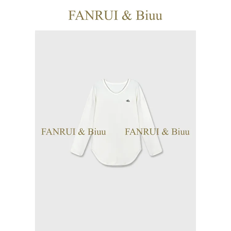 FANRUI/泛芮 「月濯素衣」宽松百搭慵懒圆领时髦洋气长袖上衣B19095