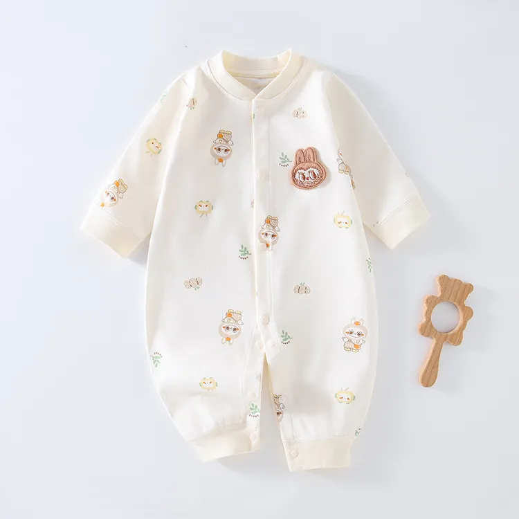 婴儿衣服纯棉男女宝宝连体衣春秋冬长袖哈衣爬服新生贴身打底秋衣
