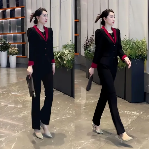 百花果 2026 春季新款两件套 高贵时尚 遮肉显瘦 气质百搭休闲款