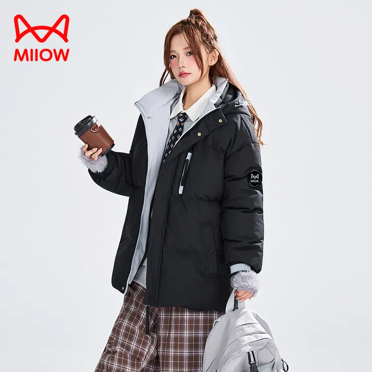 MiiOW/猫人秋冬情侣长袖连帽外套加厚保暖棉服男女款夹克外套