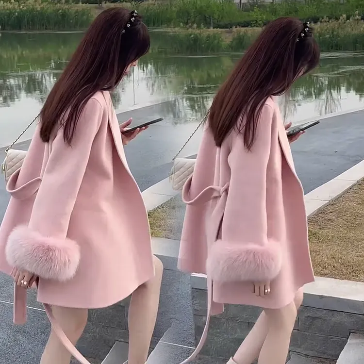 2025秋冬新款时尚显瘦气质网红高档洋气女高级百搭宽松毛呢外套潮