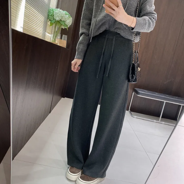 IMFLY金小金自制女装 休闲裤DYK2877秋冬季慵懒窄版直筒弯刀裤