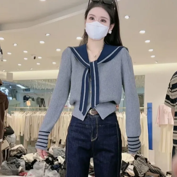 欧货法式小众简约甜美披肩开衫毛衣女秋冬季减龄洋气短款百搭上衣