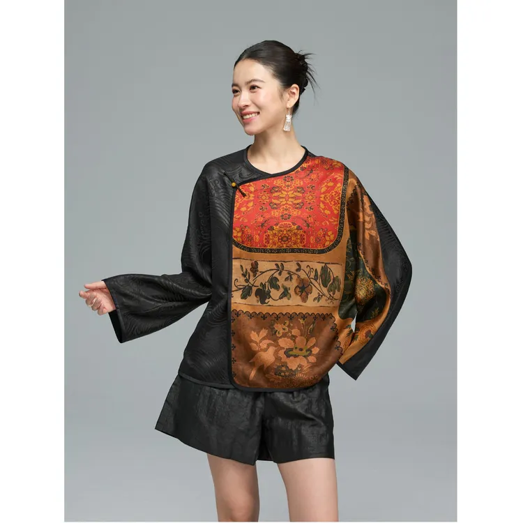 初见十三娘『画蘅』桑蚕丝重缎香云纱手工高定外套中式国风气质早秋