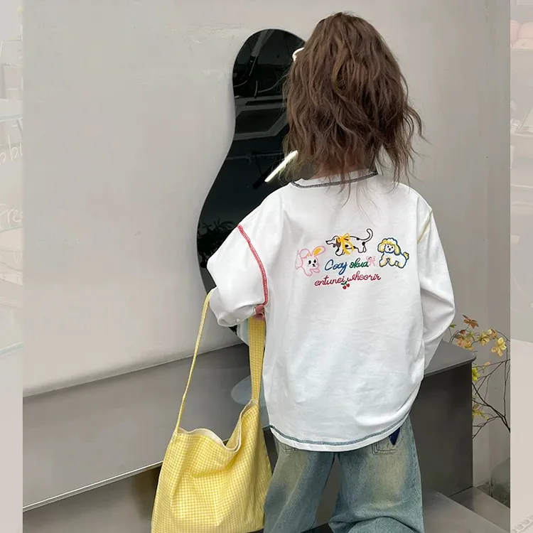 【现货】2025春韩版卡通小狗圆领打底衫 D172 172 R