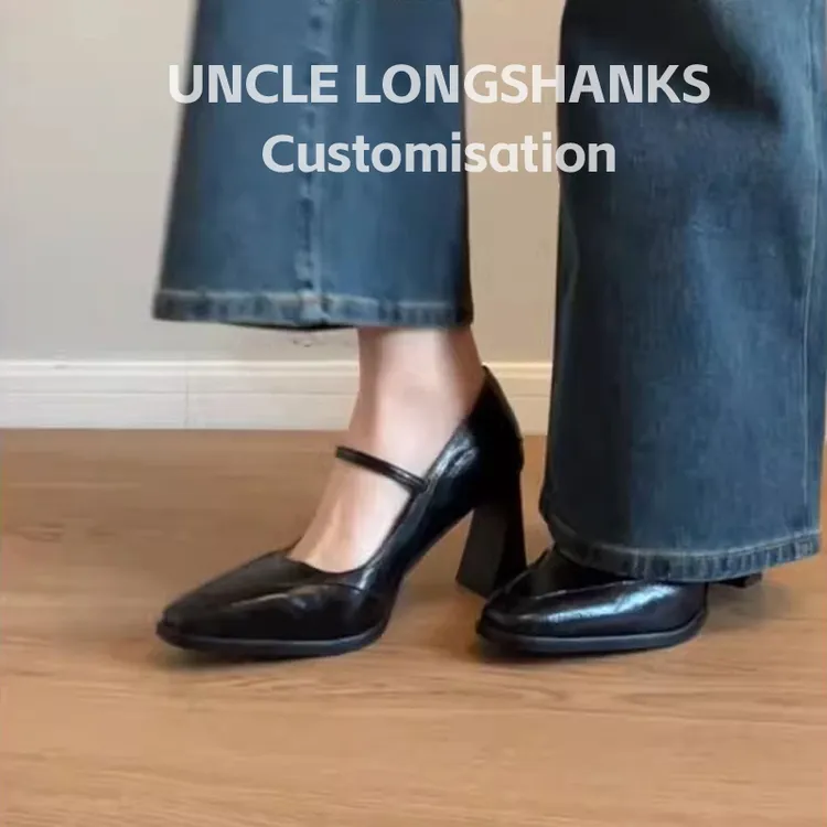 法式单鞋女2025秋季新款黑色高跟鞋女气质高级不累脚粗跟玛丽珍鞋