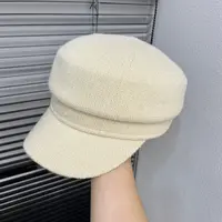 韩国老钱风高品质报童帽子女秋冬平顶针织八角帽百搭显脸小贝雷帽