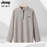 吉普Jeep spirit男士春秋长袖卫衣立领半拉领套头轻奢时尚休闲潮