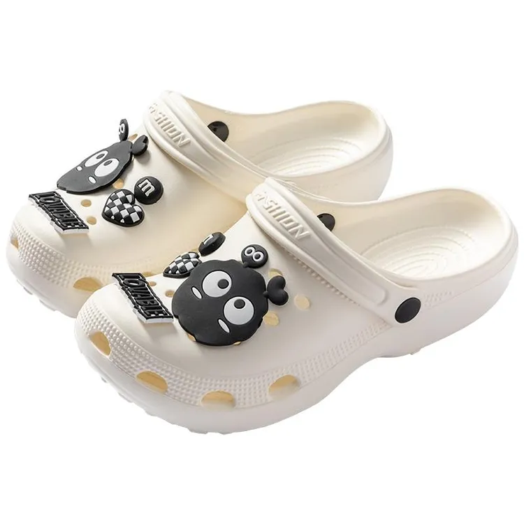 洞洞鞋女款情侣2024新款夏季外穿厚底防滑沙滩家居包头凉拖鞋男士