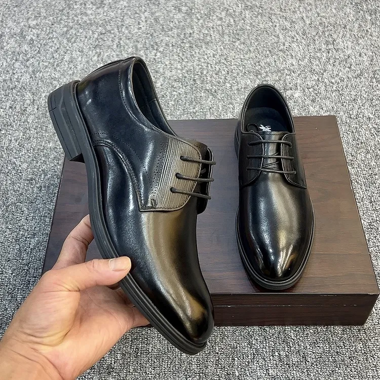 35码起小牛皮经典商务休闲正装皮鞋