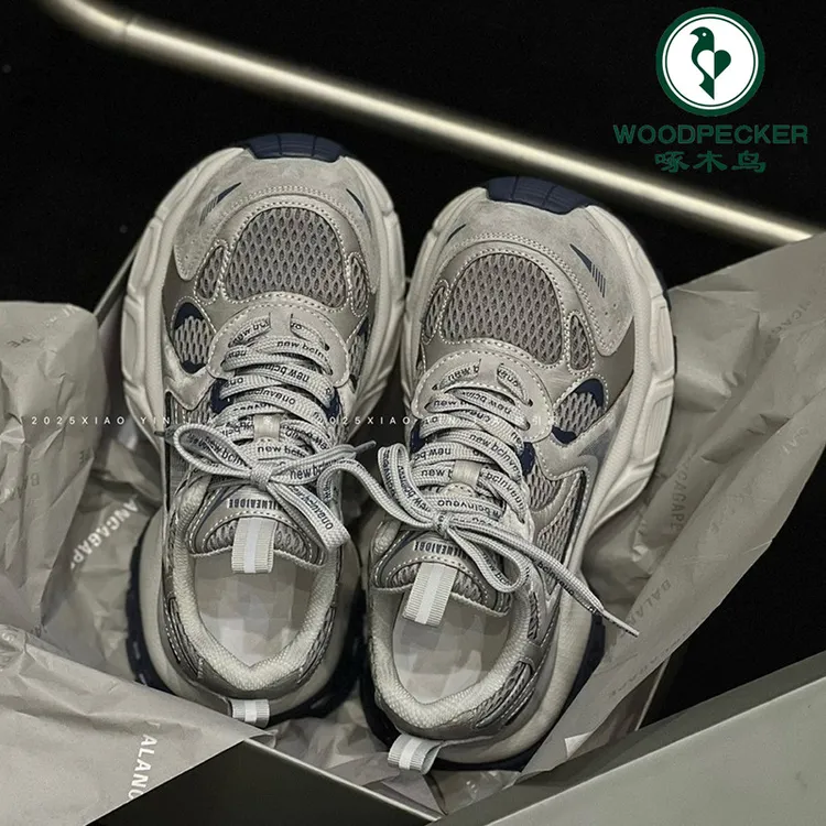 啄木鸟小怪兽老爹鞋女2025年秋季新款厚底增高6cm时尚休闲运动鞋