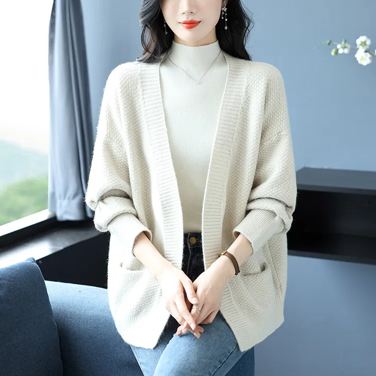 宽松慵懒风披肩女春秋外搭针织开衫2025新款大码毛衣外套显瘦洋气