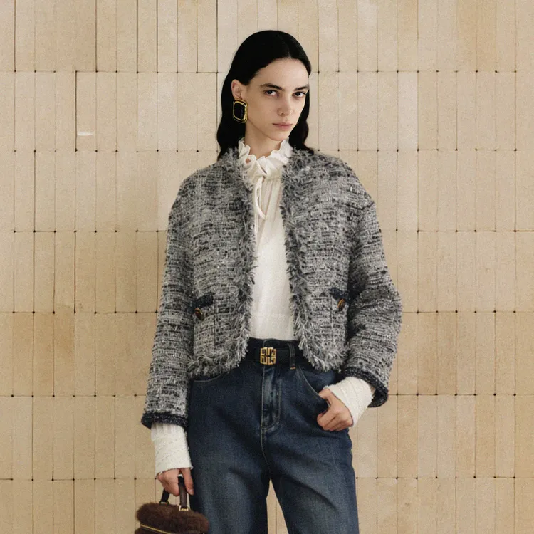 LYNEE【黑标 巴黎夜色】意大利进口GIOLICA 短款香风外套LGD2FAW292