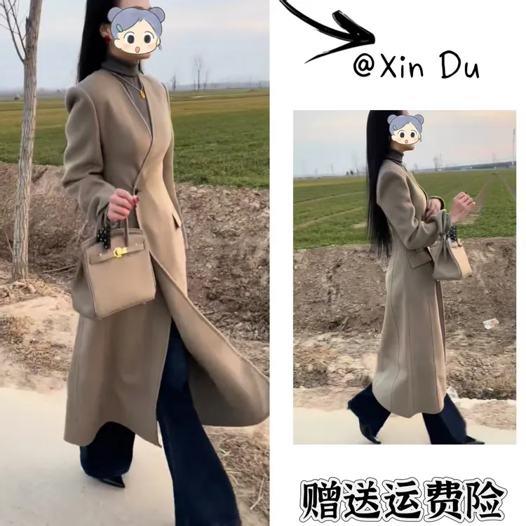 2025秋季新款时尚显瘦气质女士网红洋气风衣百搭款D23256