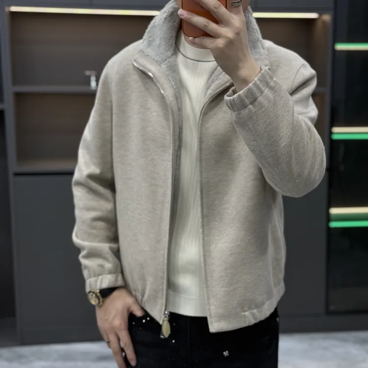 （轻奢）秋冬男士轻奢时尚休闲百搭羊绒混纺【羊毛混纺内里】外套