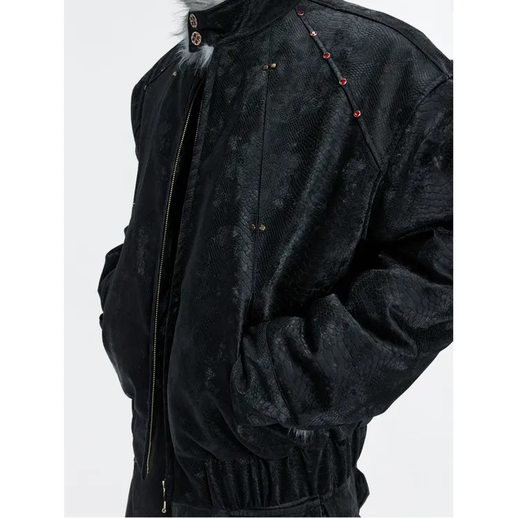 美式复古雪地银狐*一件过冬重磅狼毛座山雕加厚加绒棉服外套冬季