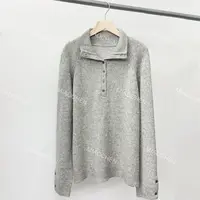 【娇娇推荐】 烟灰色羊绒蚕丝羊毛立领针织衫