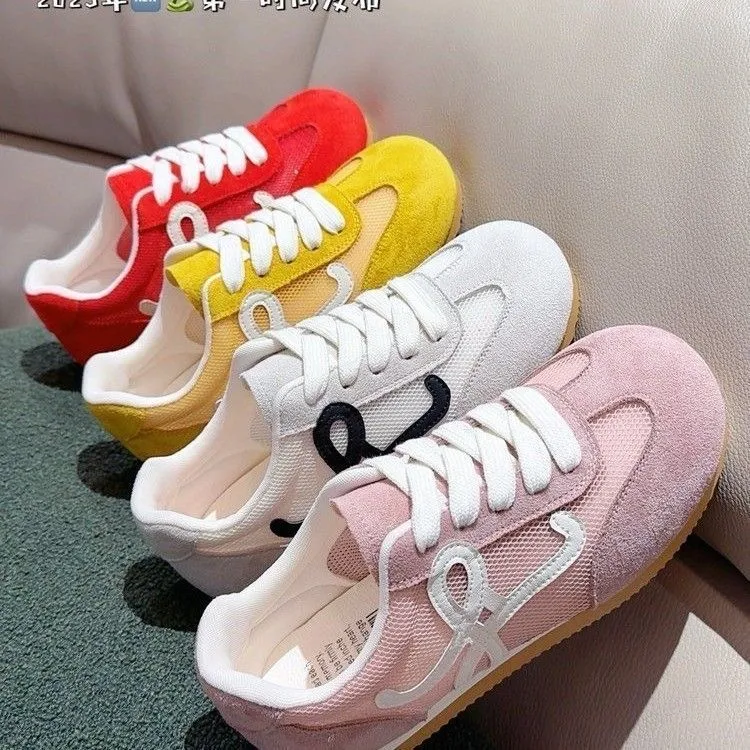 夏季网面透气鞋子时尚休闲鞋防滑街头风德训鞋女鞋休闲鞋软底