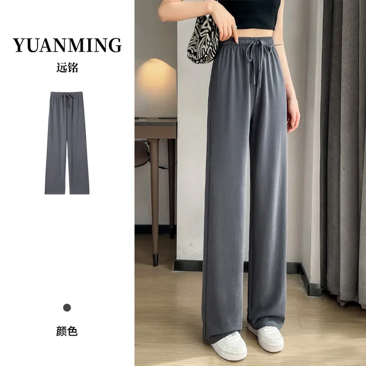 【退换货5-8运补】铜氨丝阔腿裤子女款25秋新款宽松九分休闲裤通勤