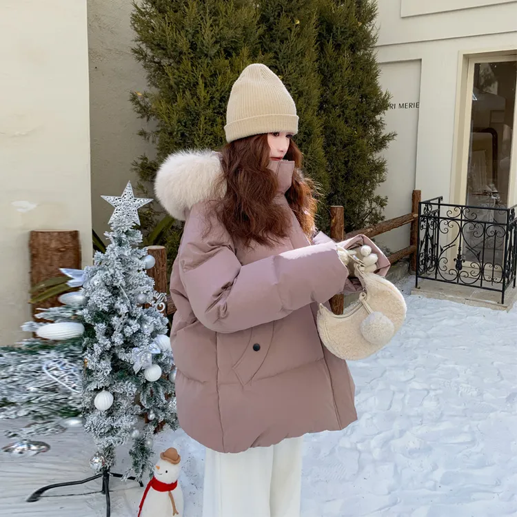 休闲百搭ins风羽绒服2025冬季新款小众设计韩系穿搭学院风面包服