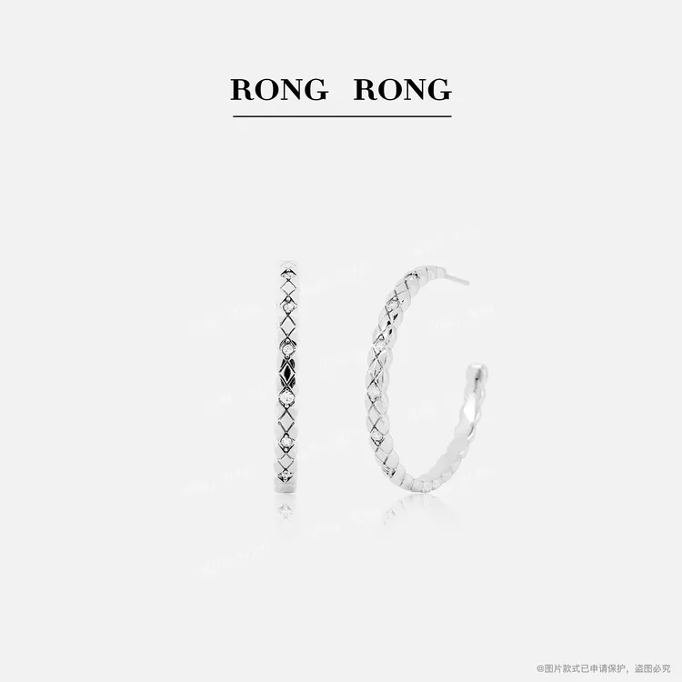 铜合金耳饰 RONGRONG 简约设计感大圈圈耳环D202504232006