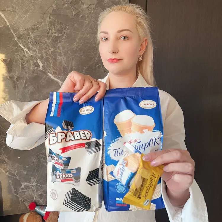 阿孔特俄罗斯进口阿孔特牌冰淇淋巧克力味威化358克