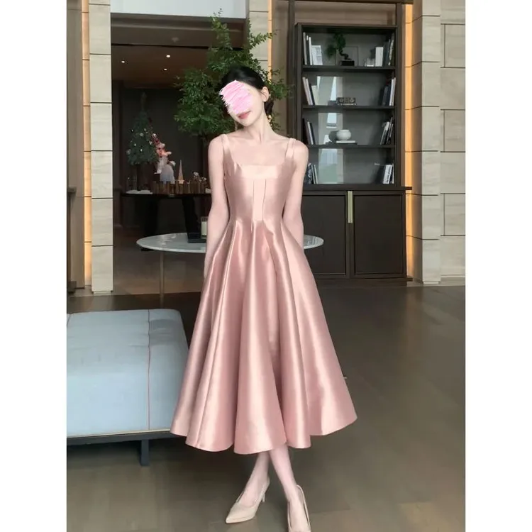 【6~8运补】【初恋密码】轻奢气质法式千金氛围感吊带大裙摆连衣裙