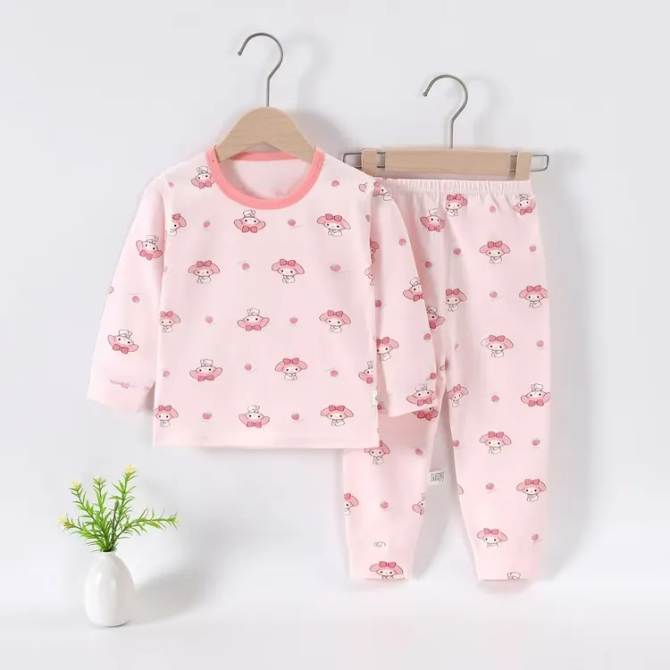 （两套组合）儿童秋冬莱卡棉秋衣秋裤家居服套装全衣无骨90-180