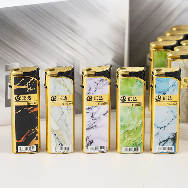 ZHENGDA/正达防风打火机创意直冲摇臂印字刻字可充气新款送男友