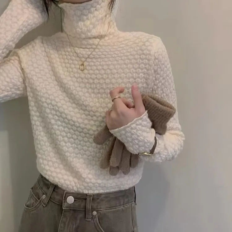 韩版潮牌套头毛衣女2024秋冬季新款立领针织衫洋气ins宽松毛衣ins