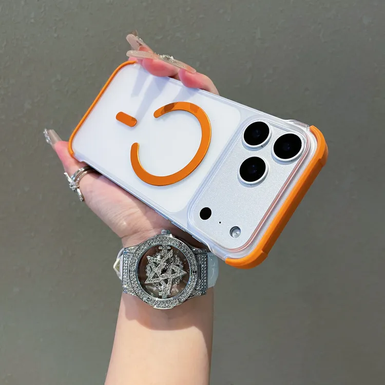 适用苹果17promax磁吸手机壳无边框磨砂16防指纹15超薄14保护套12