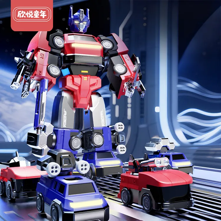 益智磁力变形机器人儿童百变立体磁吸工程车模型男孩金刚擎天玩具