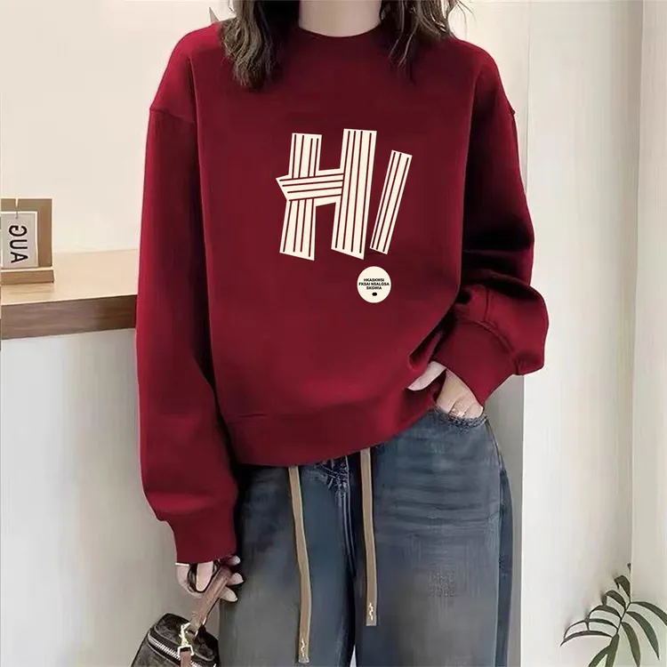 卫衣新款减龄爆款时尚洋气简约圆领大码显瘦宽松长袖潮休闲百搭