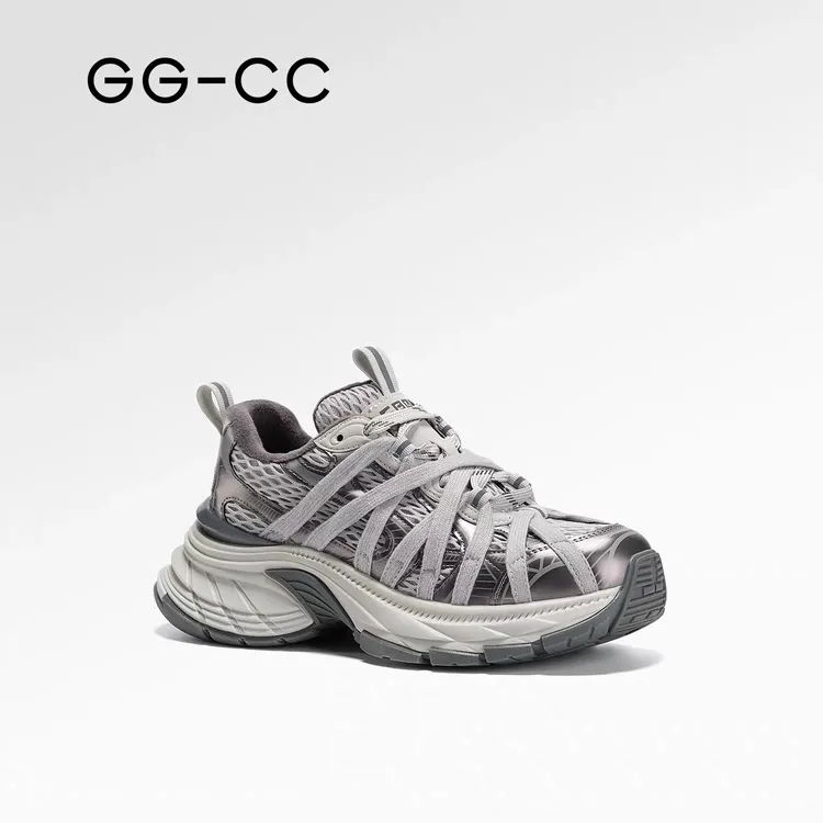 【2025年秋季新直播专享价】风复古做旧捆绑老爹鞋灰色厚底休闲