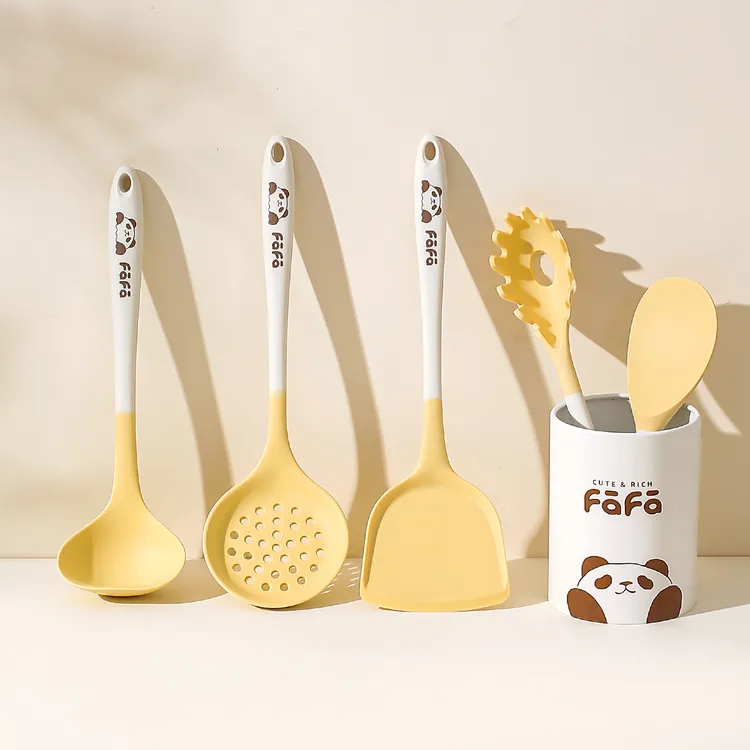 川岛屋熊猫fafa硅胶锅铲不粘锅专用炒菜铲子汤勺漏勺饭勺厨具