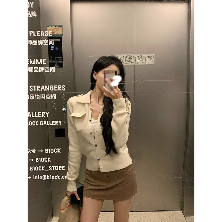 「甜心挚爱」气质韩系洋气毛衣秋季高级感小众百搭松弛polo领外套