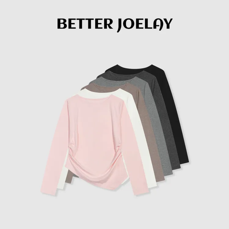 BETTER JOELAY-【柔柔牛奶】时尚百搭T恤长袖慵懒简约休闲风GG0377