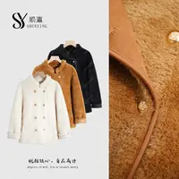 人造皮草 【仟娜】高颜值穿搭~双排扣保暖环保皮草SY76WT5599