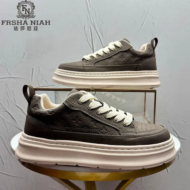 法莎尼亚男鞋秋冬新款潮牌高级感休闲板鞋系带软底轻奢气质运动鞋